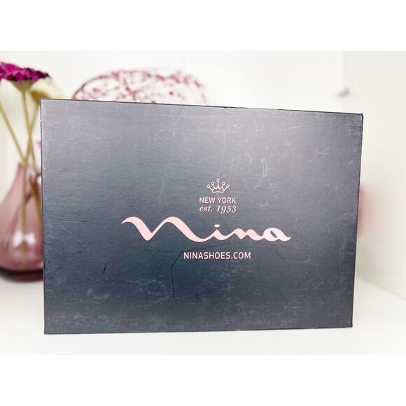 Nina Eveline Sequin Ruffle Peep Toe Platform Heels Pumps Black Size 8.5 M NWB - Picture 15 of 15